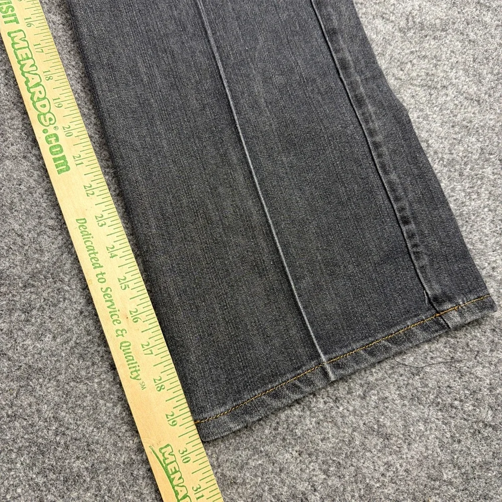 Vtg Y2K Imperious Delf Trading Men Grey Jeans 38x32 Checkerboard Flap Rhinestone